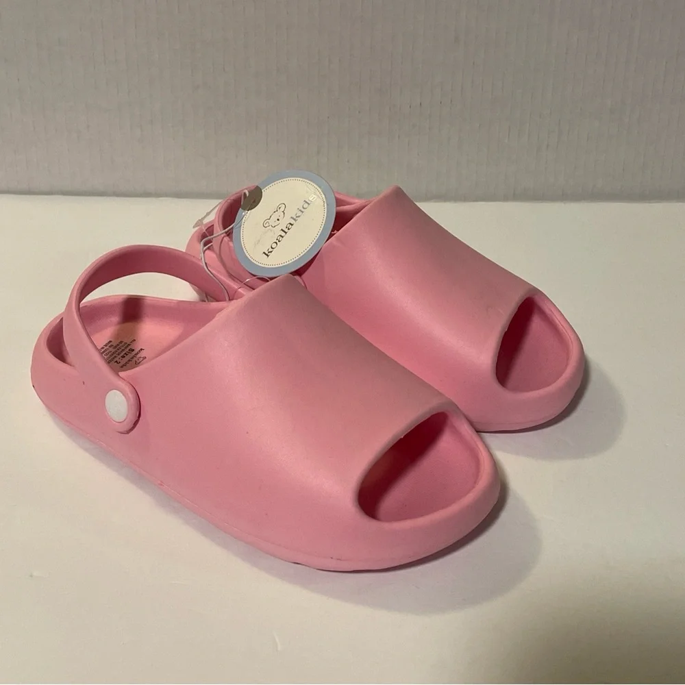 Koala Kids Pink Solid Clogs Slides Slip On Shoes Size 2 big Girls New